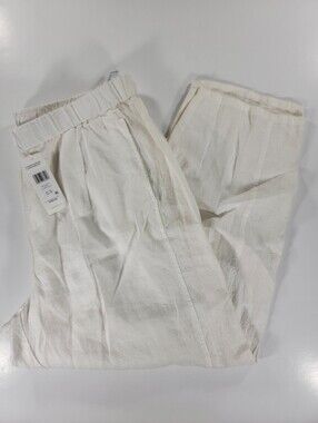 NWT Eileen Fisher Womens XL Lantern Organic Linen Pants White Relaxed NEW Ankle